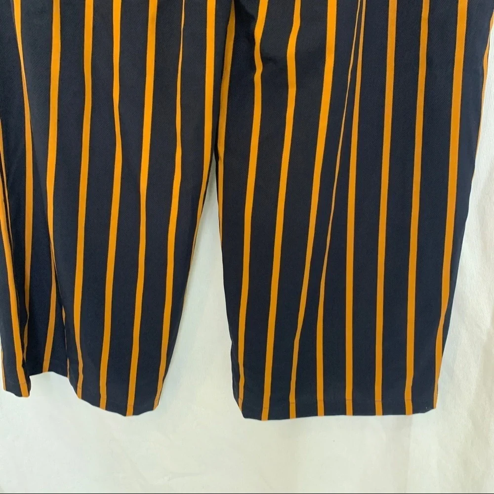 Windsor // Navy, Orange Striped Wide Leg Pants size Small ap2